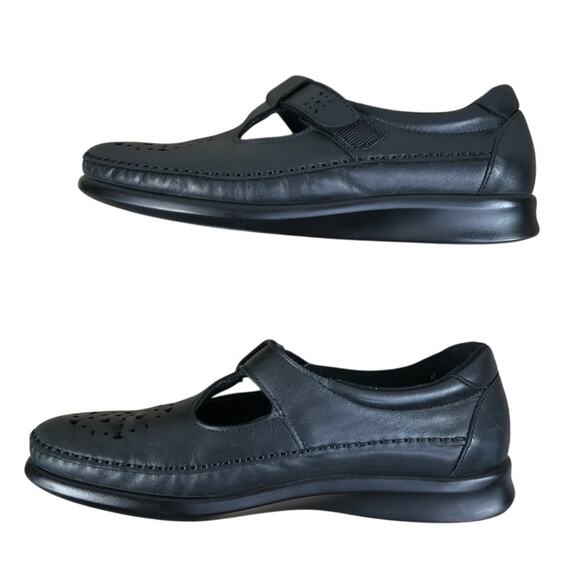 SAS Willow Leather Loafer Women Sz 9N Black Cutout Tripad Comfy Retro Made USA - Picture 9 of 15